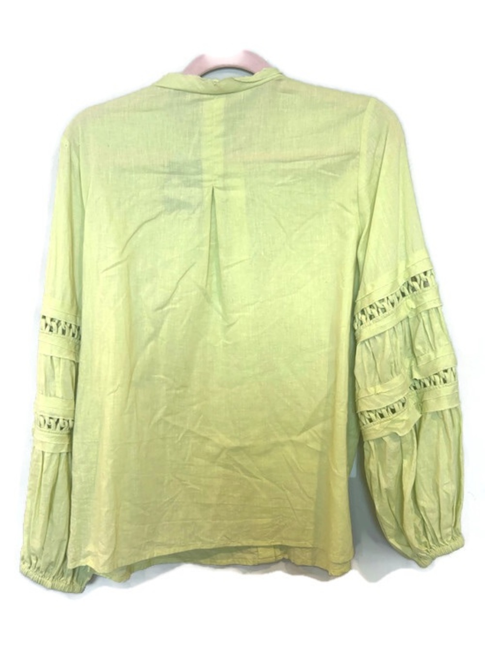 Elie Tahari Linen Cotton Statement Sleeves Button front Top Blouse - Picture 2 of 5